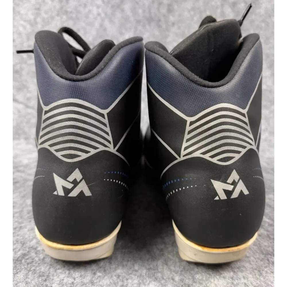 Vintage Meindl Cross Country Ski Boots Black Blue Lace Up Nordic Touring